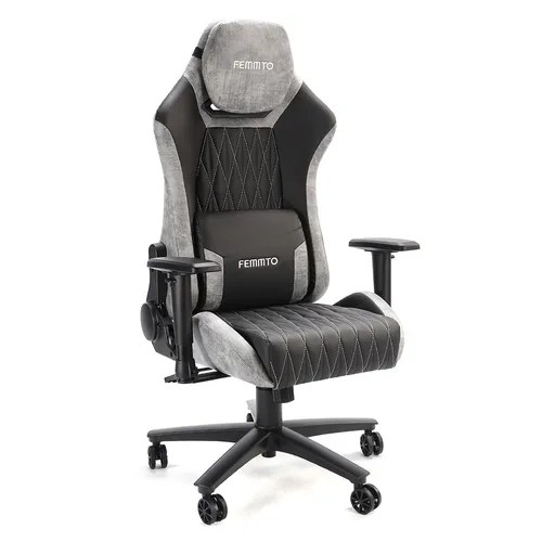 Silla Gamer Pro Ergonomica Giratoria Femmto Gp001 Gris Para Escritorio