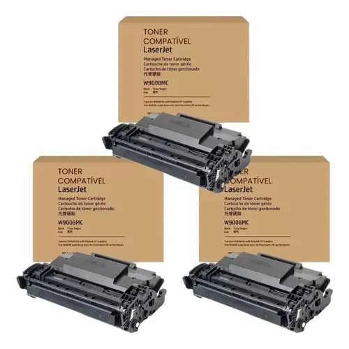 03 Toner Compatível W9008 Para Laserjet Hp E50145 Com Chip Parcelamento sem juros