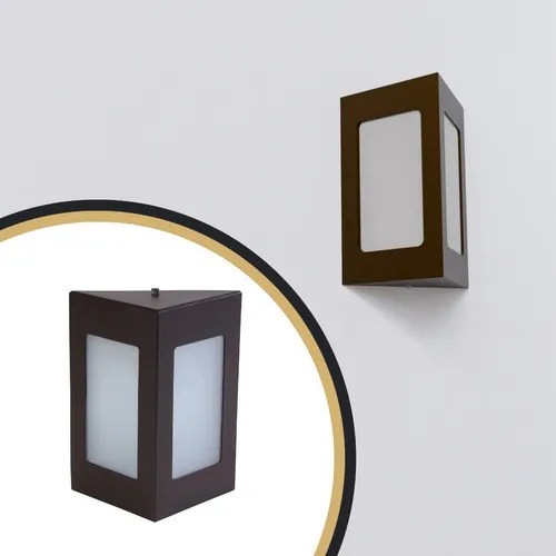 Arandela Externa Aluminio Vidro Grande Dm Lumi Marrom