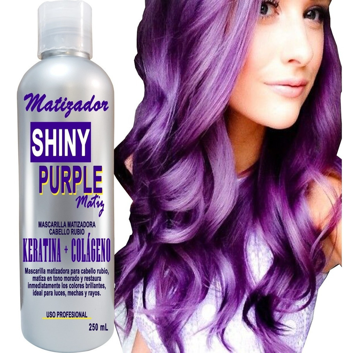 Matizador Cabello Y Mechas Moradas Para Cabello Rubio 250ml Meses sin
