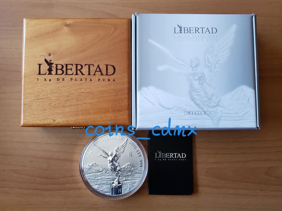 Moneda 1 Kilo Plata Libertad 2018 Mate Brillo Nueva Banxico Envío gratis