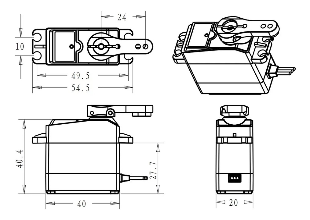 Servo 20 Kg 180° Alto Torque Waterproof Engranajes De Metal Envío gratis