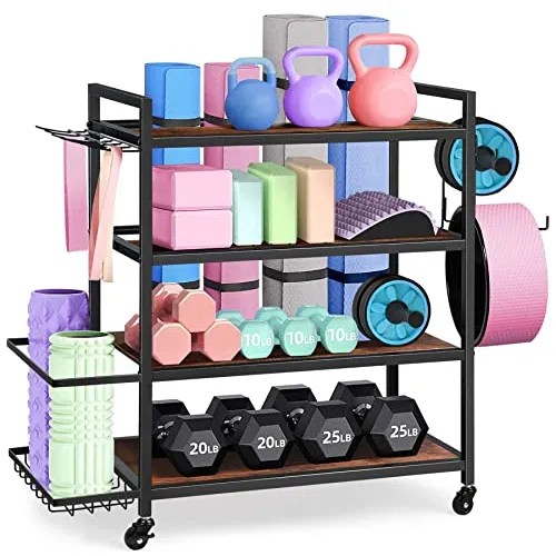 Home Gym Storage Rack, Workout Equipment Storage Organizer, Meses sin