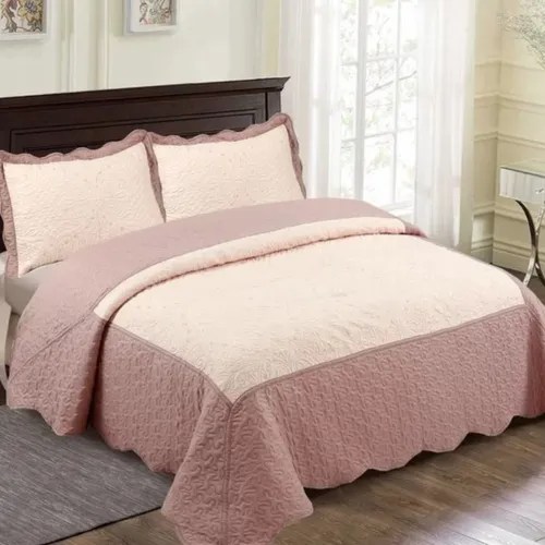 Kit Cobre Leito Bordeliz Casal Queen Microfibra 3 Peças Cor Salmão/rosê
