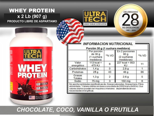 Whey Protein Ultra Tech Promo 2 Potes + Shaker De Regalo | Envío Gratis