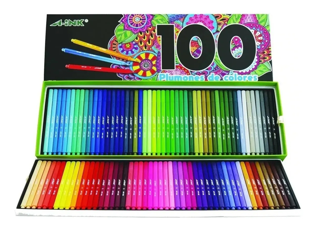 100 Plumones De Colores Base Agua Aink CREARTETEAM