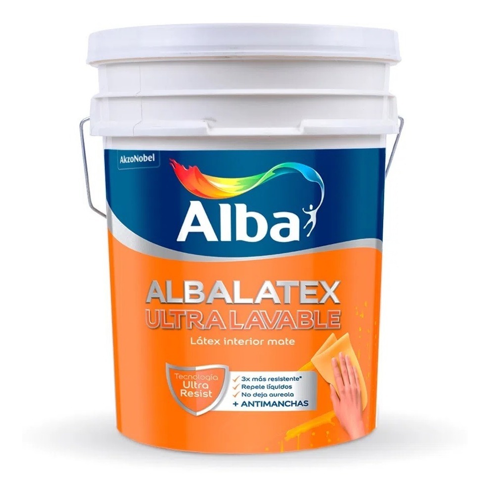 Pintura Latex Interior Albalatex Ultralavable Mate X 20 Lts Alba