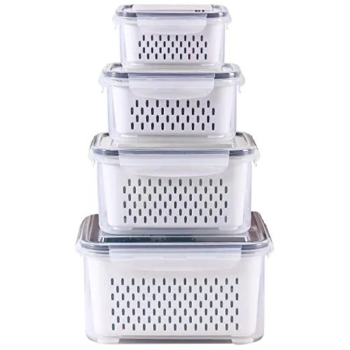 4 Pack Fridge Food Storage Container Set With Lids With... Envío gratis