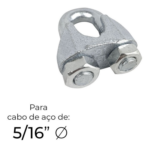 40 Un Grampo Cabo De Aço 5/16 Presilha P/ Cerca Elétrica