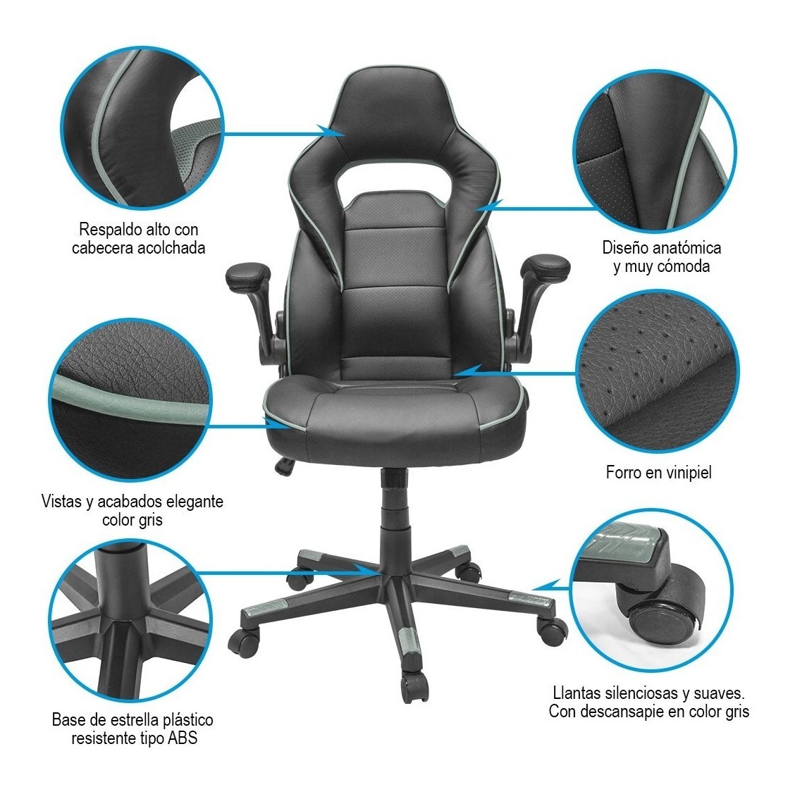 Silla Ejecutiva De Oficina Ergonomica Estilo Moderno Negro Mercado Libre