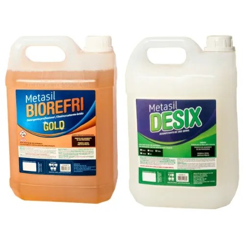 Detergente Acido Biorefri Gold & Desix Talco Ambos Com 5 Lt