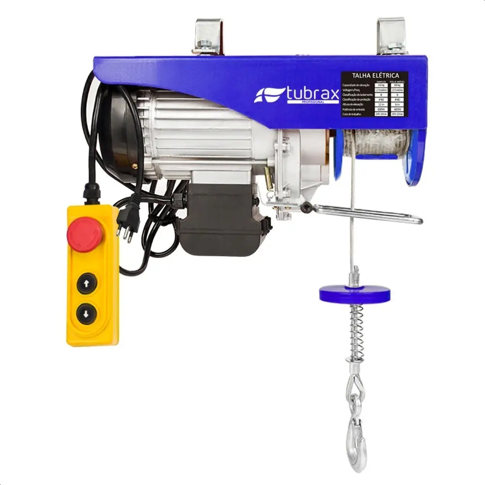 Talha Elétrica Guincho 600/1200 Kg 1900w 127v Elevação 6/12m Mercado