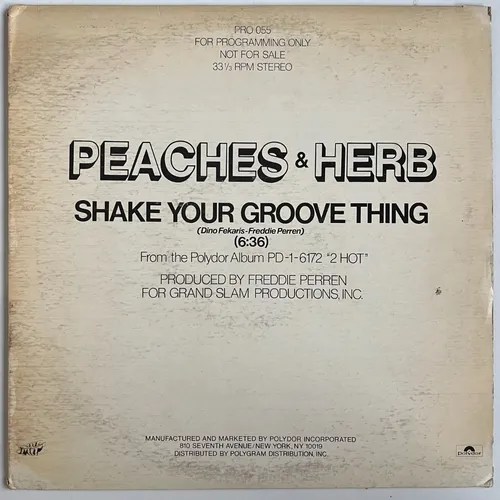 Peaches & Herb Shake Your Groove Thing 12'' Promo Us