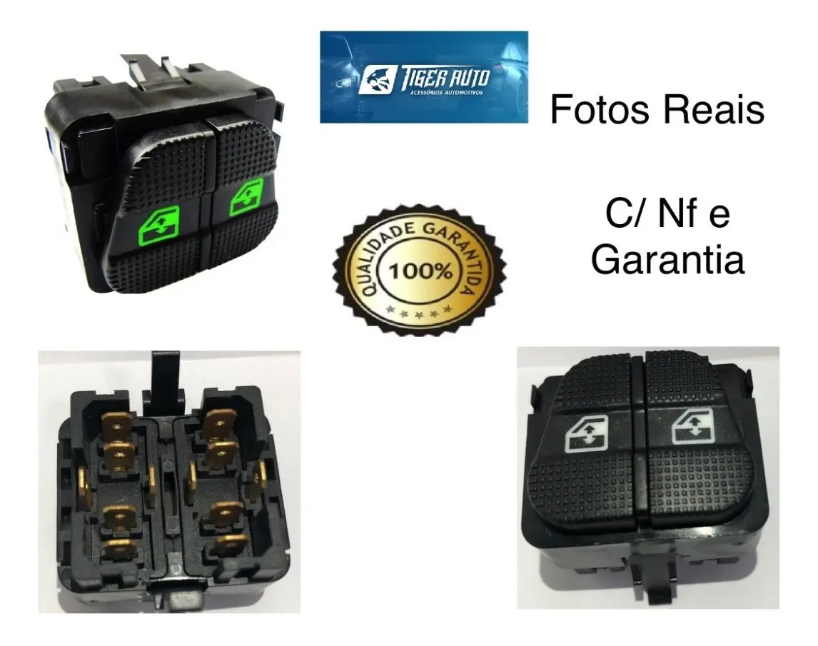 Botão Vidro Elétrico Golf 93 94 95 96 97 98 Duplo Gl Glx Gti Mercado