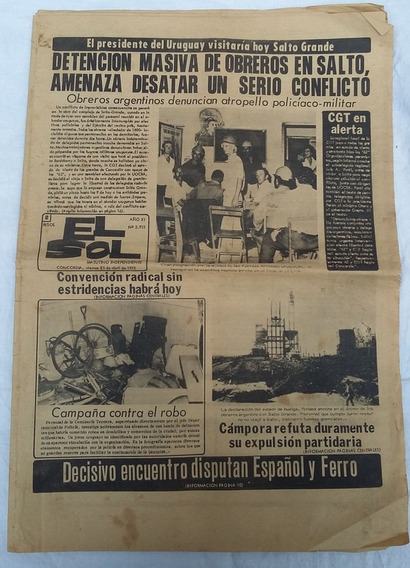 Diario El Sol Concordia 16 Paginas - 25 Abril 1975 Campora | Mercadolibre