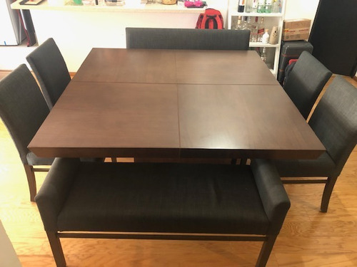 Mesa Comedor Cuadrado Madera Para 8 Personas Color Chocolate 13,779
