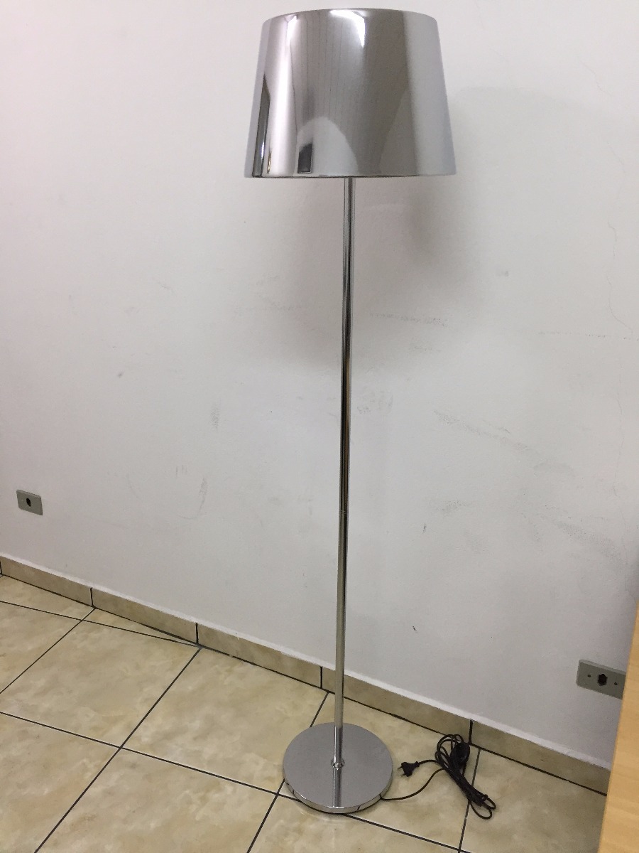 Luminária Firenze Cromada Design Italiano Cúpula Piso Mercado Livre
