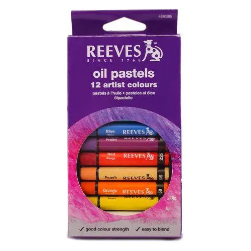 Giz Pastel Oleoso Reeves 12 Cores Oil Pastels Parcelamento sem juros