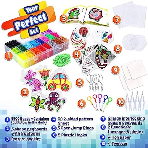 Funzbo Fusible Beads Craft Kit 111 Patrones Melty Fusion C Meses