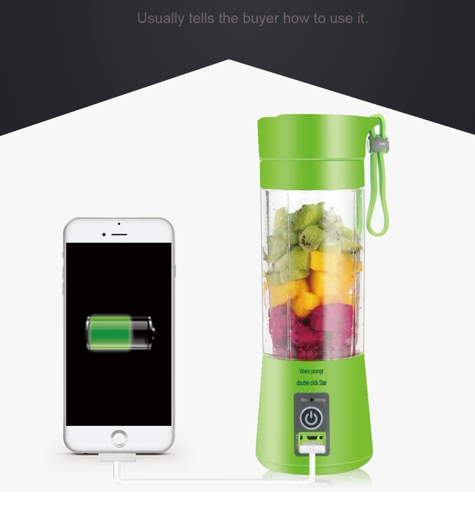 Coqueteleira 350ml Garrafa Portátil Shaker Usb Mixer Fitnes Mercado Livre