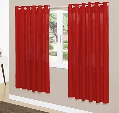 Admirare Curtina Ambientes Pequenos De 170cm X 220cm Liso Cor Vermelha