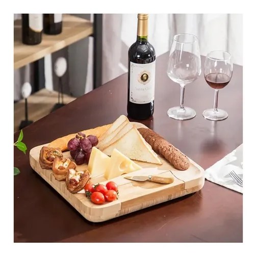 Tabla Para Quesos Tabla De Carnes Frias Tablas Madera Bambu en venta en