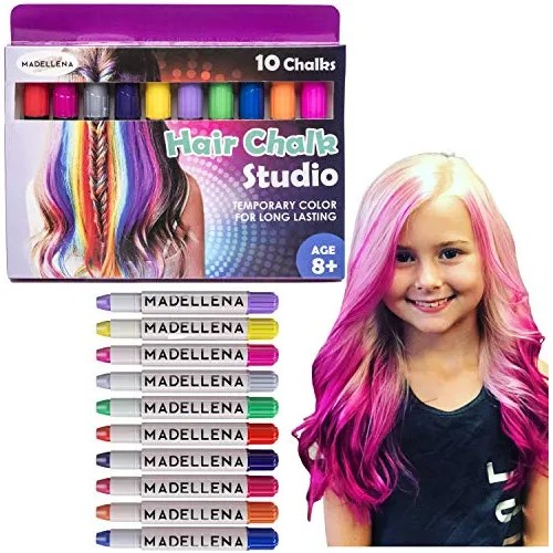 Hair Chalk For Kids Hair Chalk For Girls 10 Piece Tempor Envío gratis