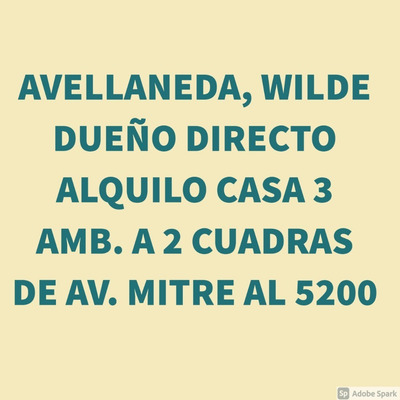 Alquileres En Wilde | Mercadolibre.com.ar