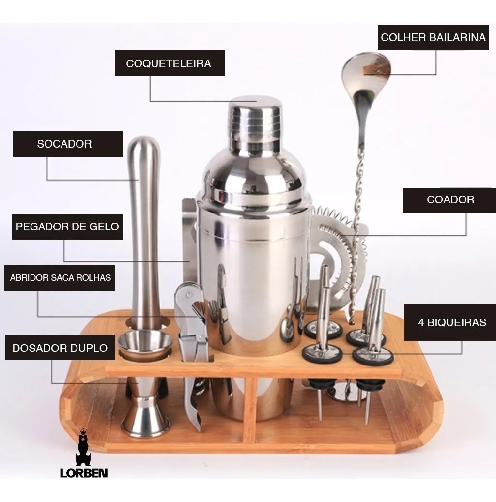 Artigos de Vinho e Bar Utensílios de Bartender Kits de Bartender