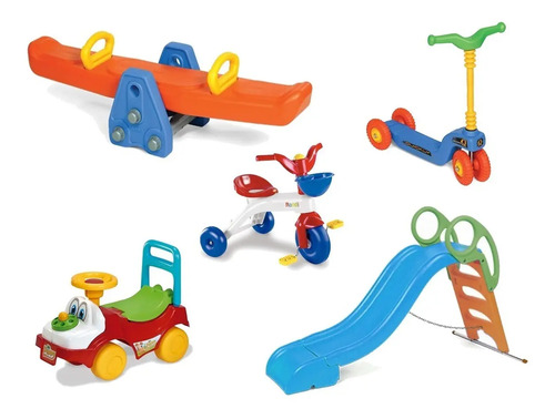 Juegos De Plaza Blanda Tobogan + Sube Y Baja Grande Combo X5 | Envío Gratis