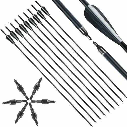 Fiberglass Arrows Practical Carbon Target 12 Unidades Parcelamento