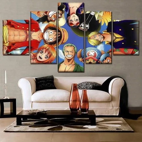 5 Cuadros Decorativos One Piece Anime Canvas Arte 150x80cm Meses sin