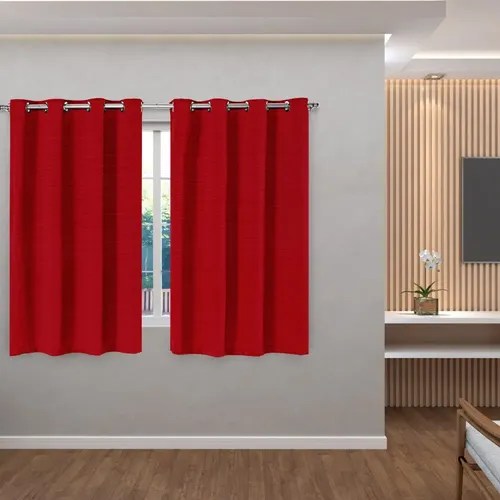 Cortina Rústica Lisa 2,80 M X 1,60 M Vermelho MercadoLivre