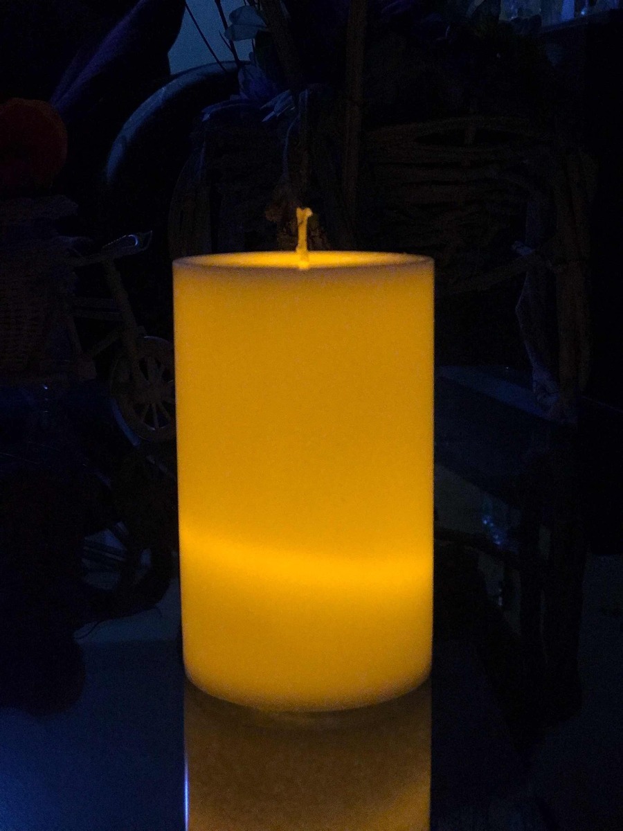 5 Cirios Con Luz Led Ámbar Parafina Aromáticas 11.5x 7.2 Cm Envío gratis