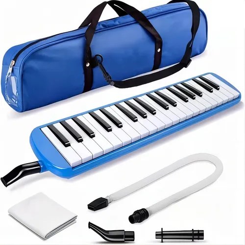 Melódica Escolar De 37 Teclas Con Estuche, Azul Envío gratis