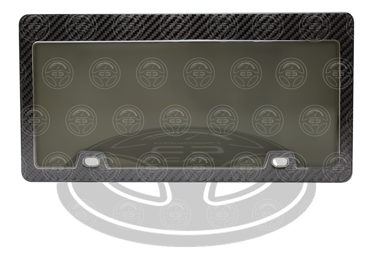 Porta Placa Fibra De Carbon 100 Real Con Cubre Placa Eng Mercado Libre