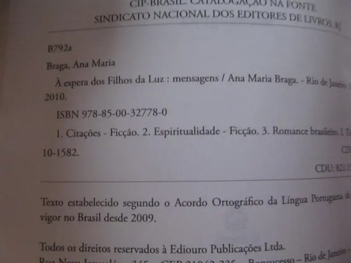 Livro A Espera Dos Filhos Da Luz Arte Som Mercado Livre