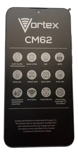 Celular Vortex Cm62 3g Ram 32g Rom 6.2 4g Android 13 | Meses sin interés