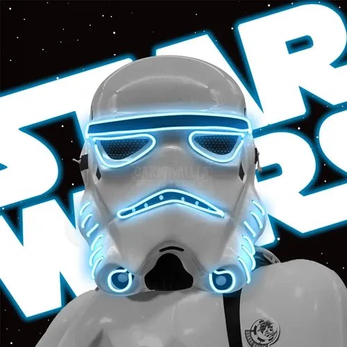 Stormtrooper Mascara Starwars Luz Led Azul Disfraz Halloween Cuotas