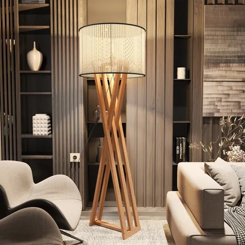 Luminária Moderna De Chão Abajur Star Cúpula Indiana Detalhada Pés