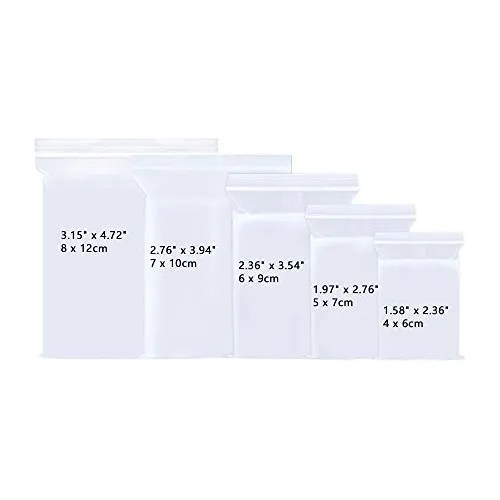 Jewelry Baggies 5 Sizes 500pcs Small Sealable Zipper Ba... Envío gratis