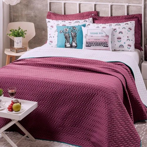 Cobre Leito Casal Queen 7 Peças Dupla Face Varias Cores Cor Dream Big