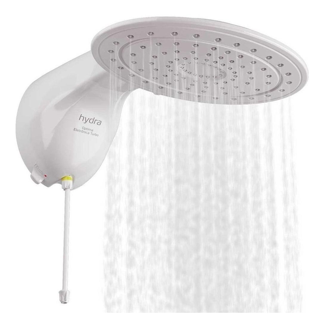 Chuveiro elétrico de parede Hydra Optima Turbo branco 5500W 127V