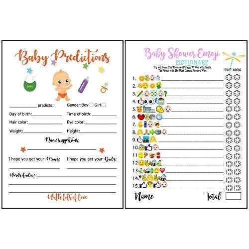 Juegos De Baby Shower Emoji Pictionary Y Tarjetas De Predi Mercado