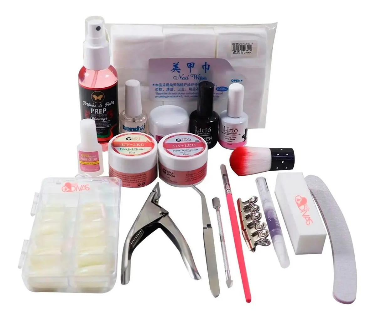 Kit De Unha Em Gel Acrigel Passo A Passo Alongamento+ Brinde Frete grátis