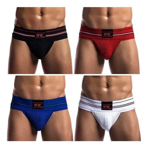 Kit 4 Ropa Interior Hombre Deportivos Slip Jockstrap Tanga Cuotas sin interés