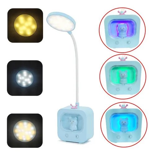 Luminária Azul De Mesa Flexível Touch Led Rgb Recarregável Frete grátis