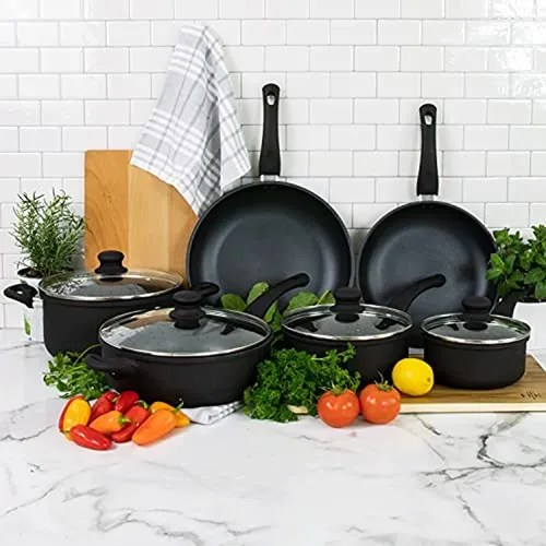 Hell's Kitchen 10 Piece Ultimate Cookware Set Meses sin intereses