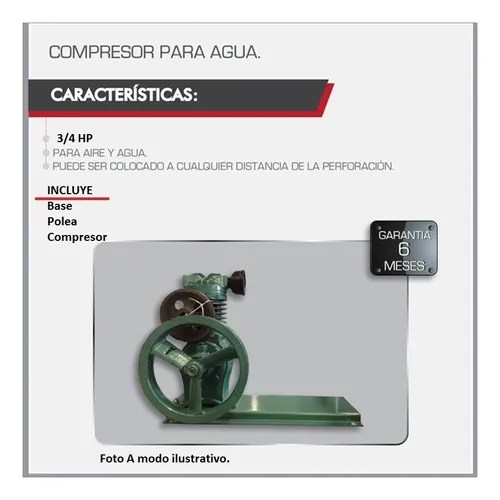 Compresor Bombeador De Agua Loidi 3/4 Hp C/ Polea Y Base en venta en