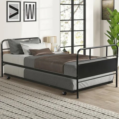 Cama Individual Doble, Estructura De Divan Negro en venta en Tláhuac